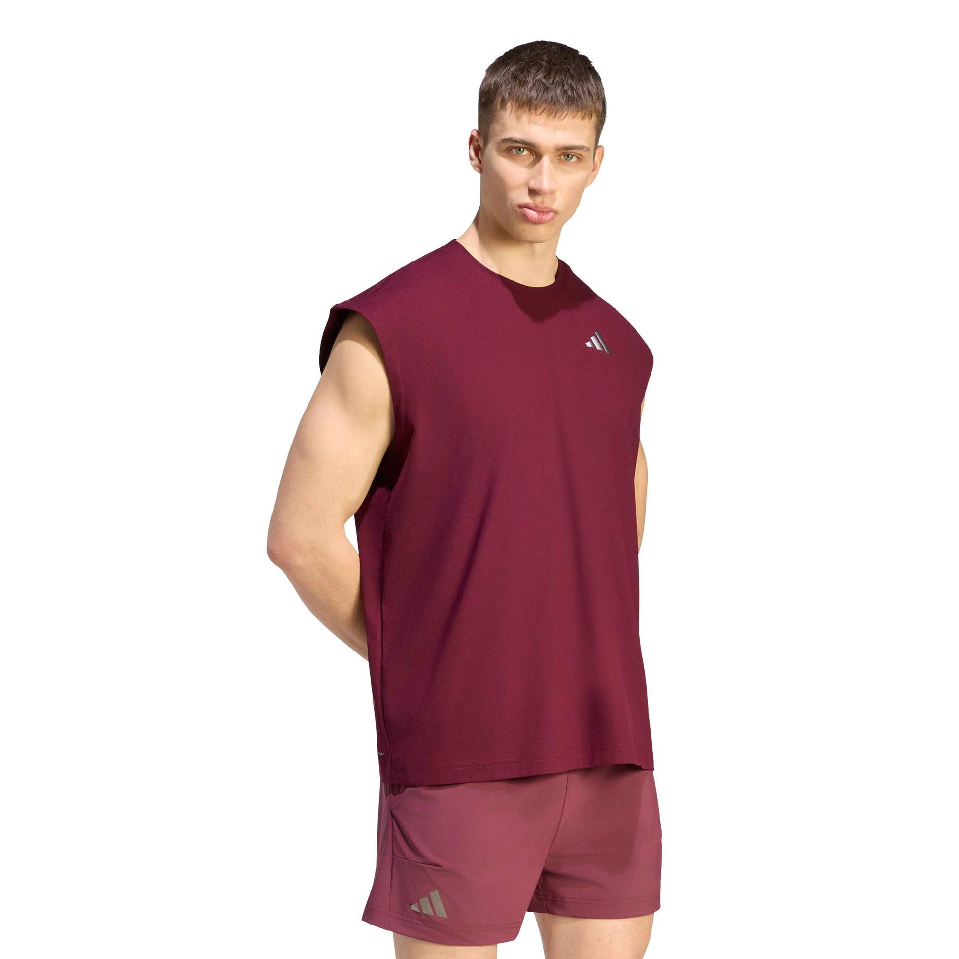 adidas Oversized T-shirt Heren - wijnrood