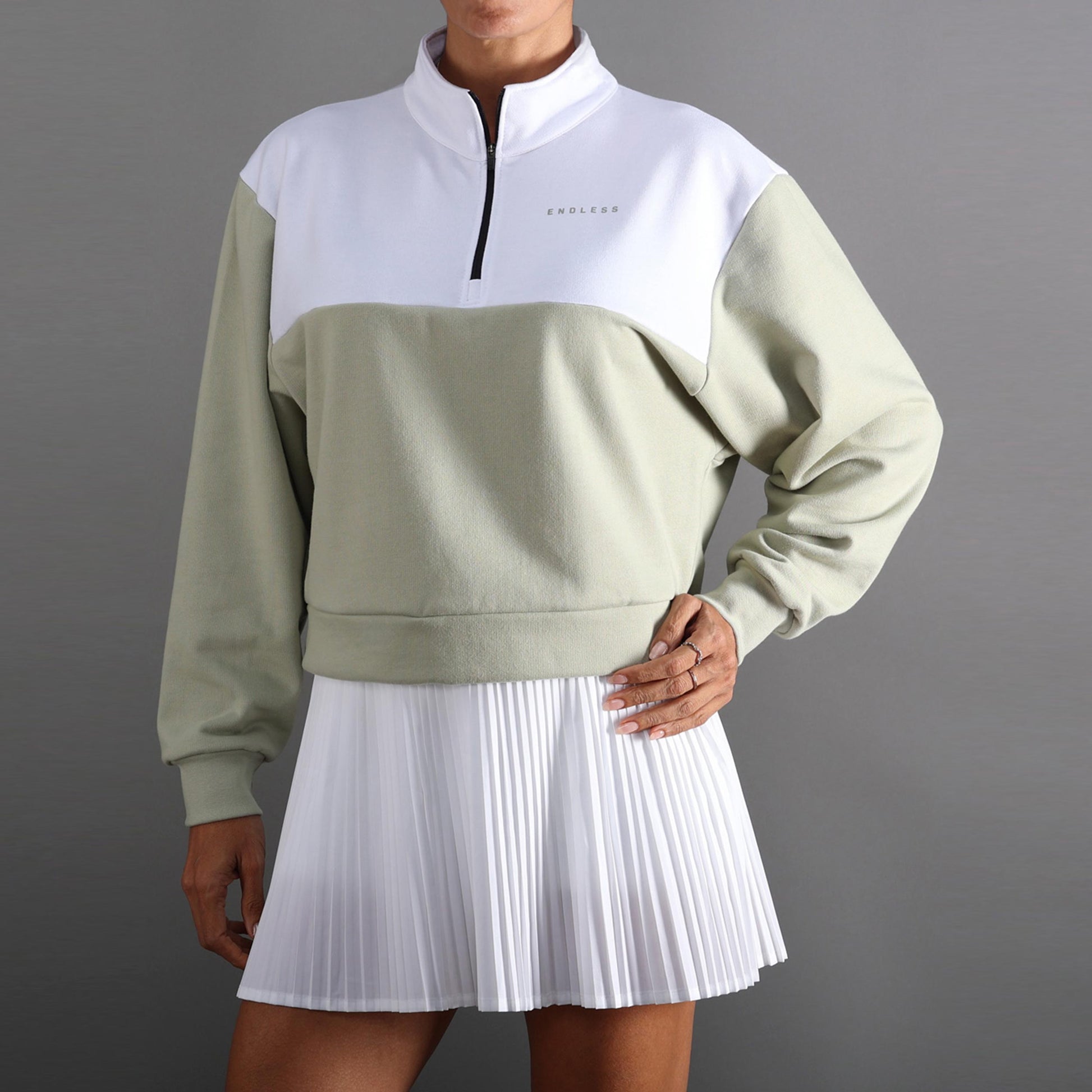 Endless VIBE Sweatshirt Dames - wit, olijf