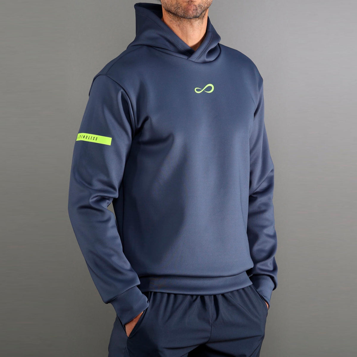 Endless SNIPER Sweater met capuchon Heren - blauw, neongeel
