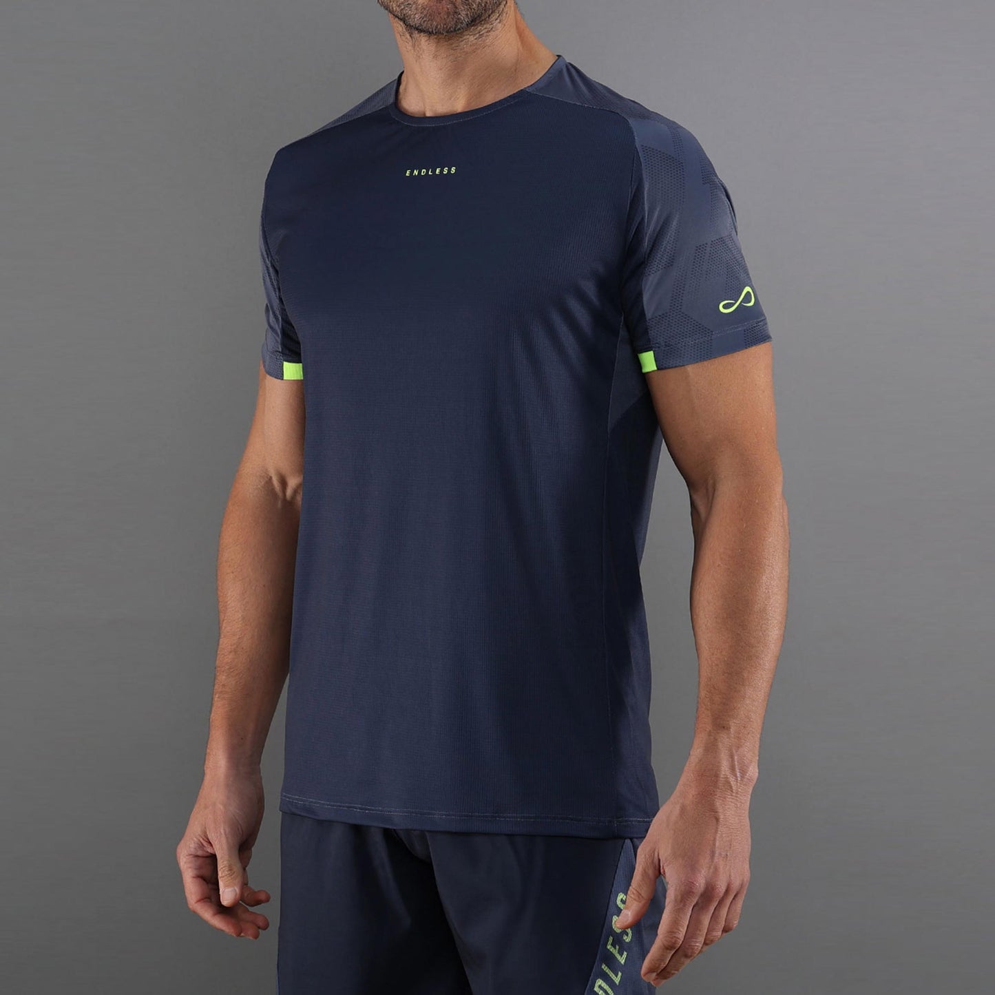 Endless RYKER T-shirt Heren - blauw, neongeel
