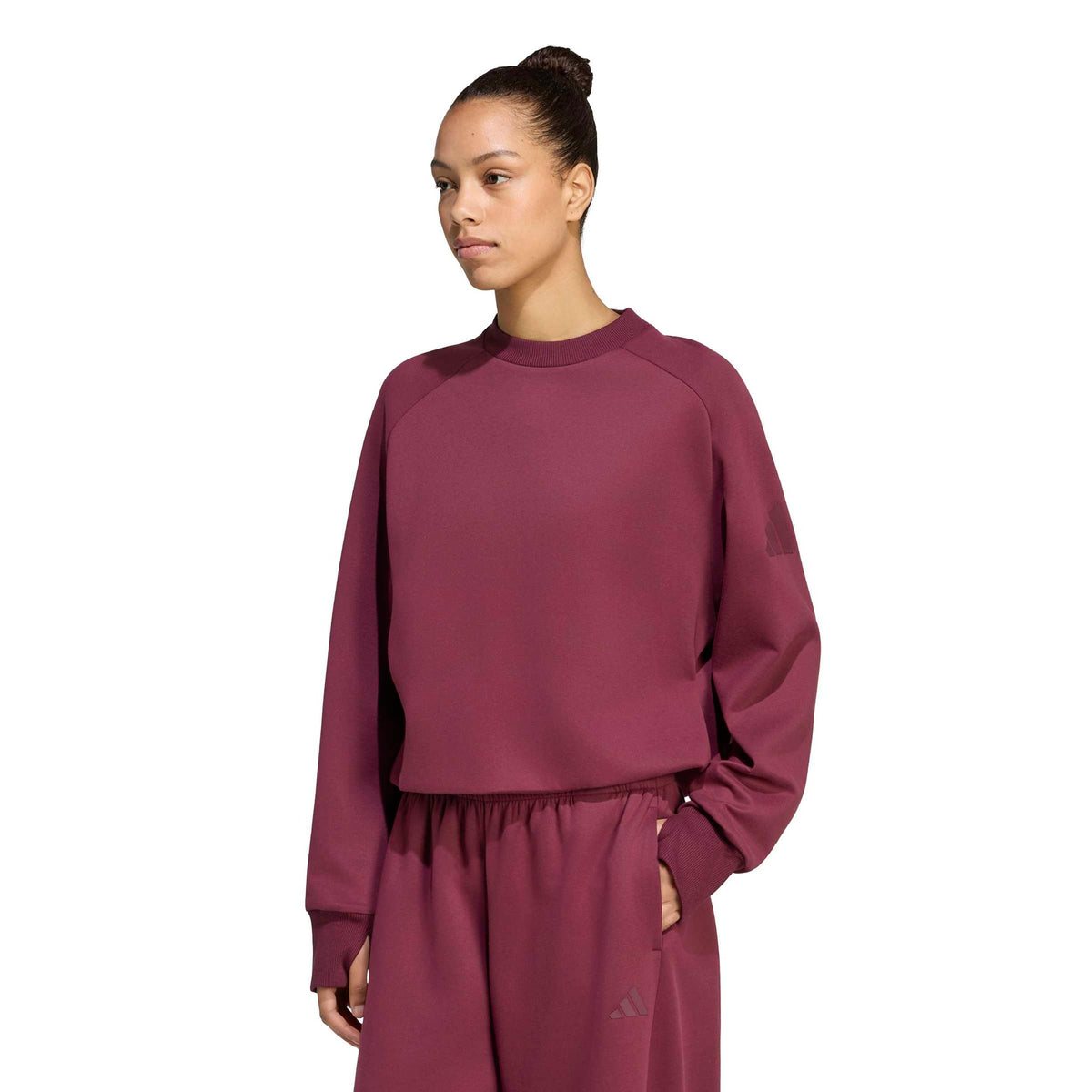 adidas Soft Lux Winter Knit Sweat-shirt Femmes - rouge vin
