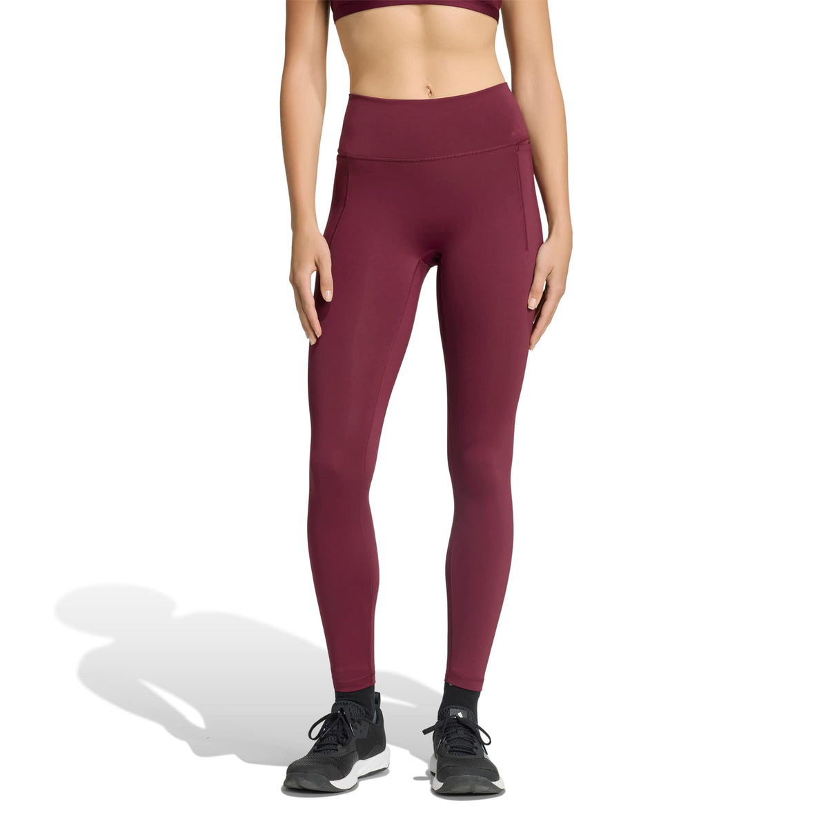adidas Optime 1/1 Tight Dames - wijnrood