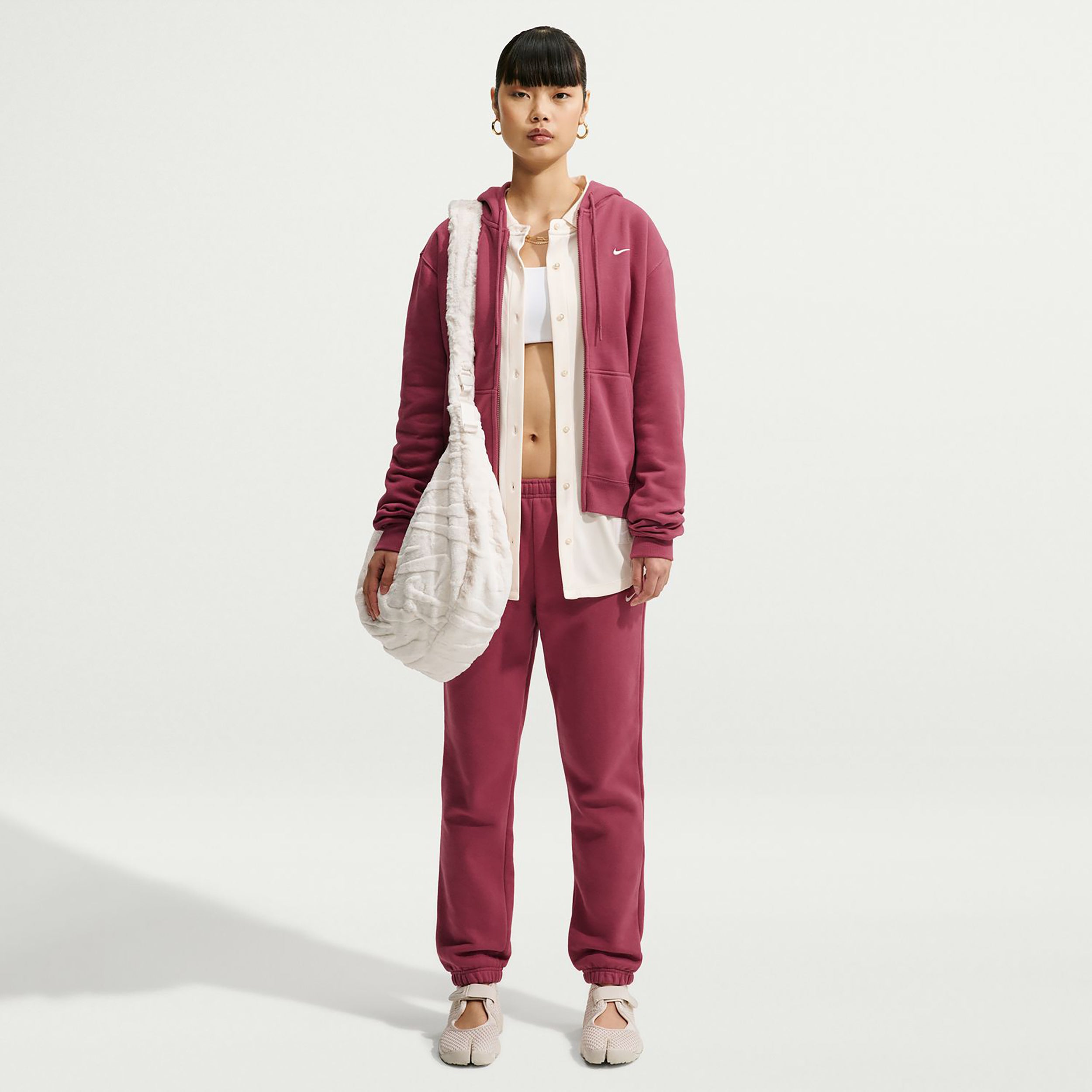 Nike Studio Fleece Sportjas Dames - mauve