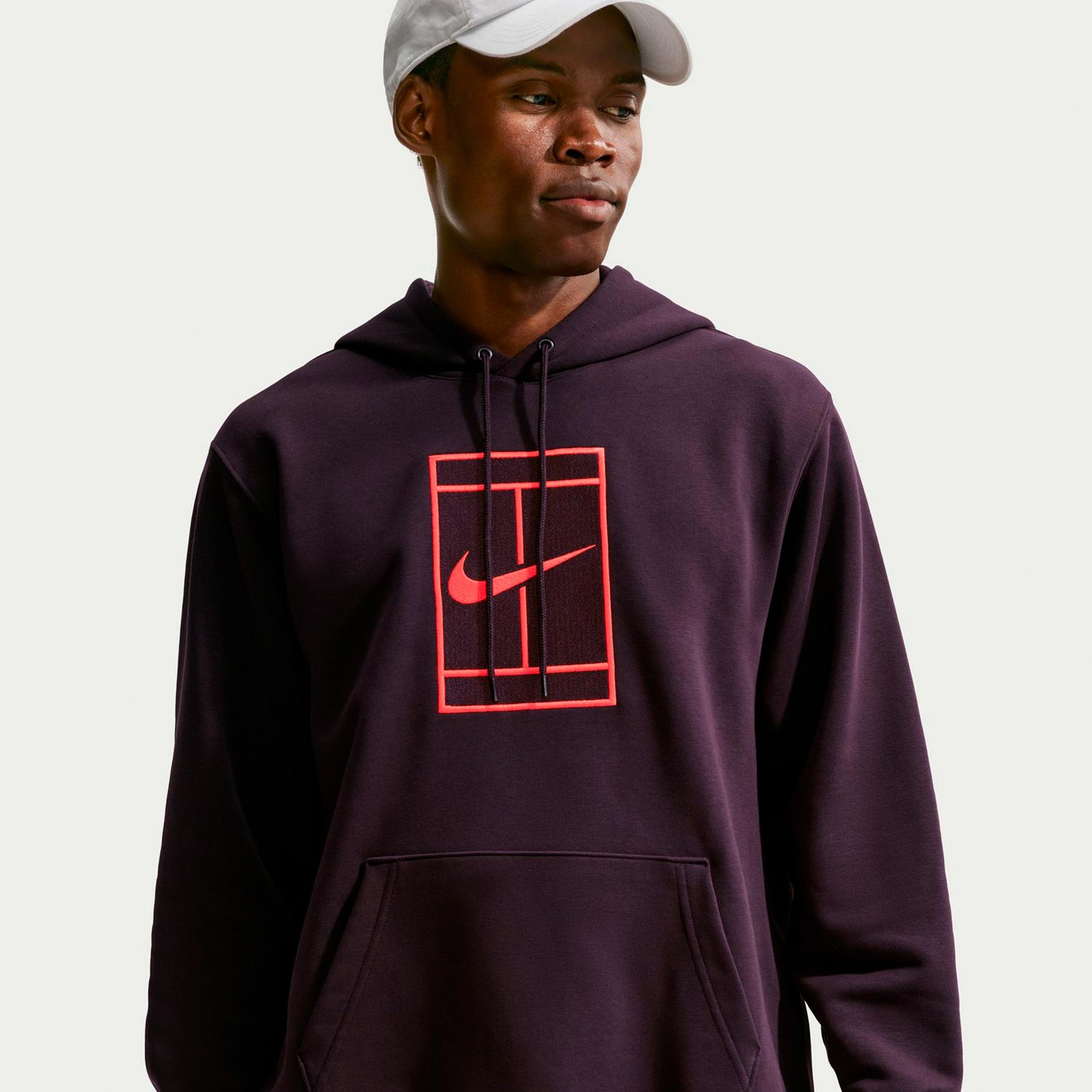 Nike Court Sweater met capuchon Heren - donkerrood