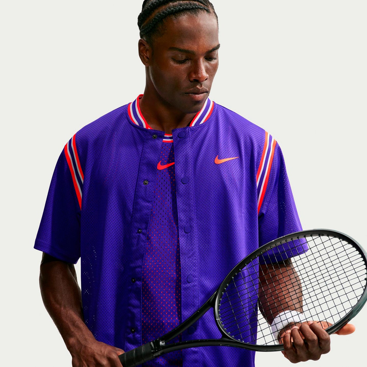Nike Carlos Alcaraz Court Slam Polo Heren - lila, oranje