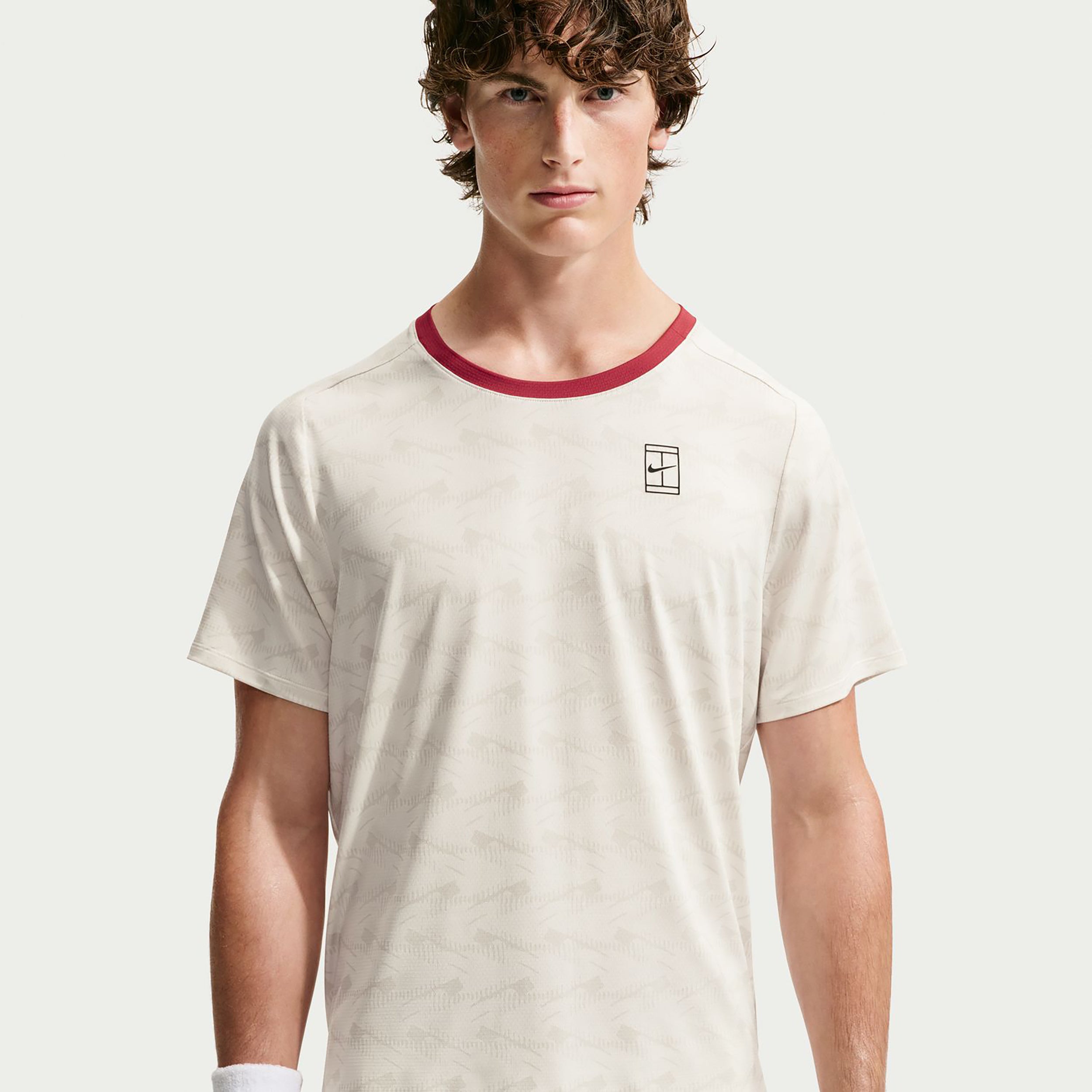 Nike Court Advantage T-shirt Hommes - crème, rouge