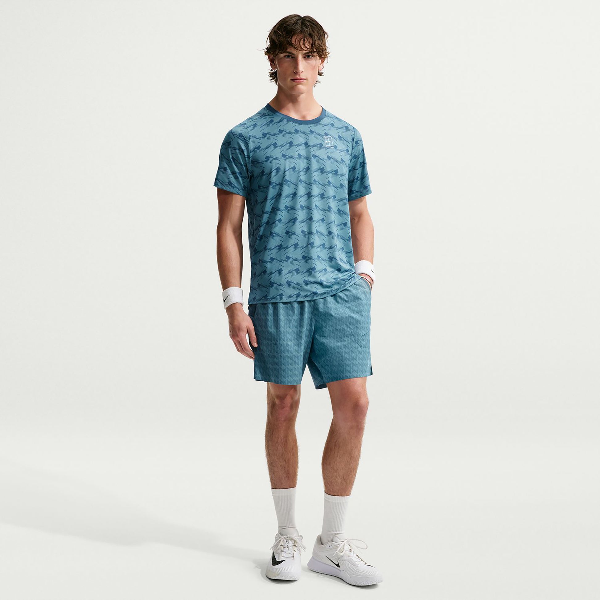Nike Court Advantage T-shirt Hommes - bleu gris