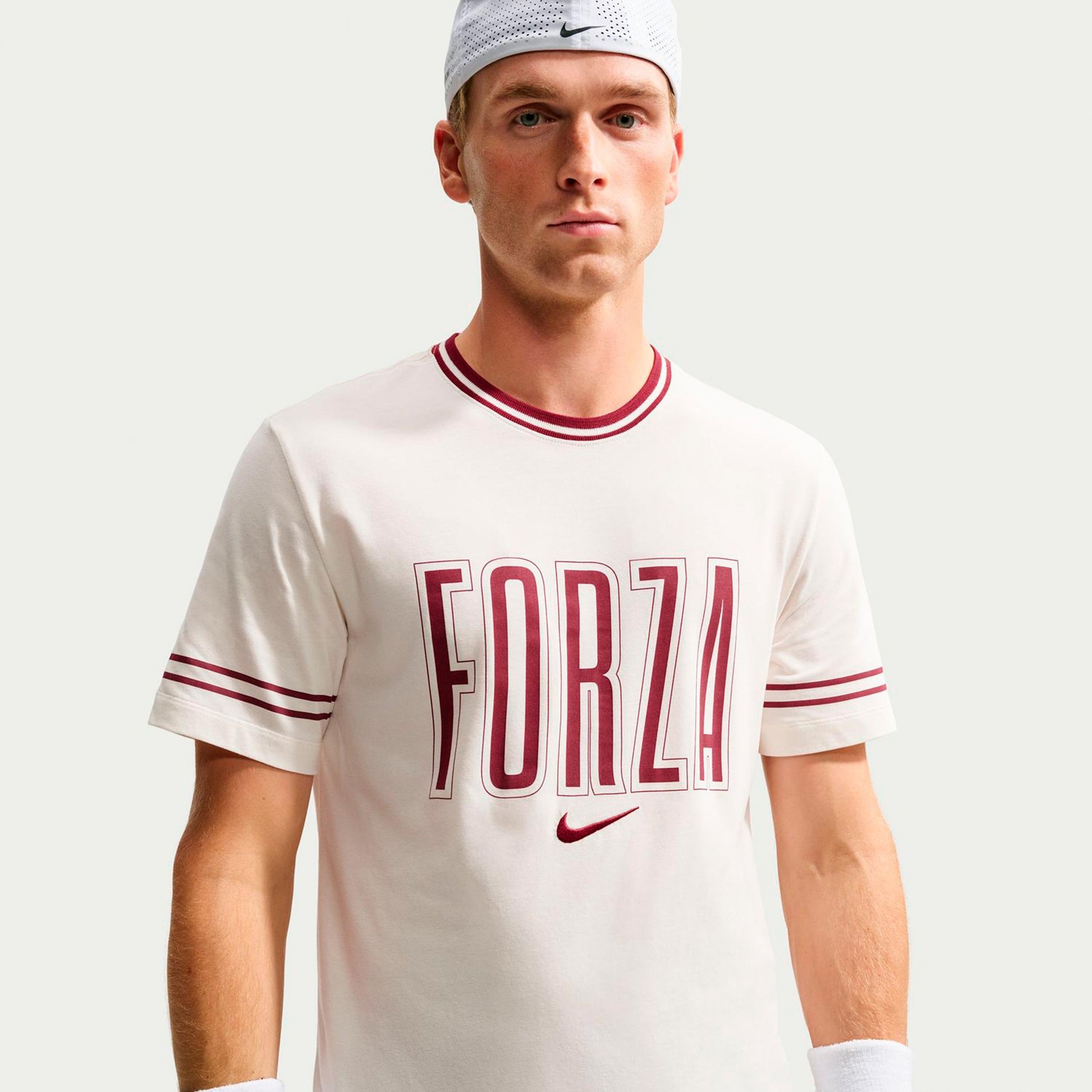 Nike Court T-shirt Heren - crème