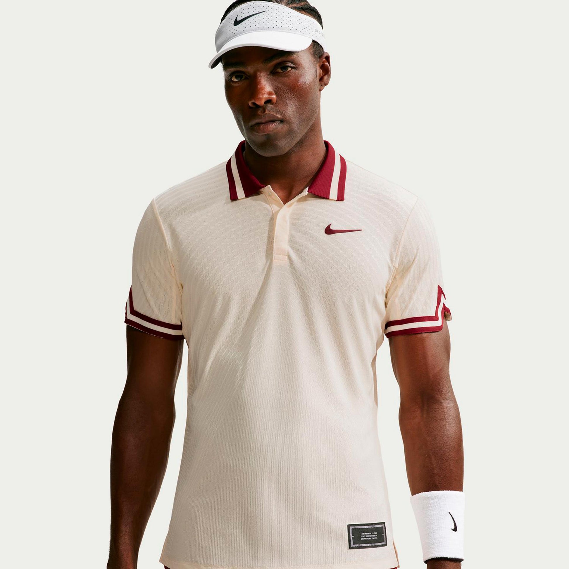 Nike Jannik Sinner Court Slam Polo Heren - crème, wijnrood