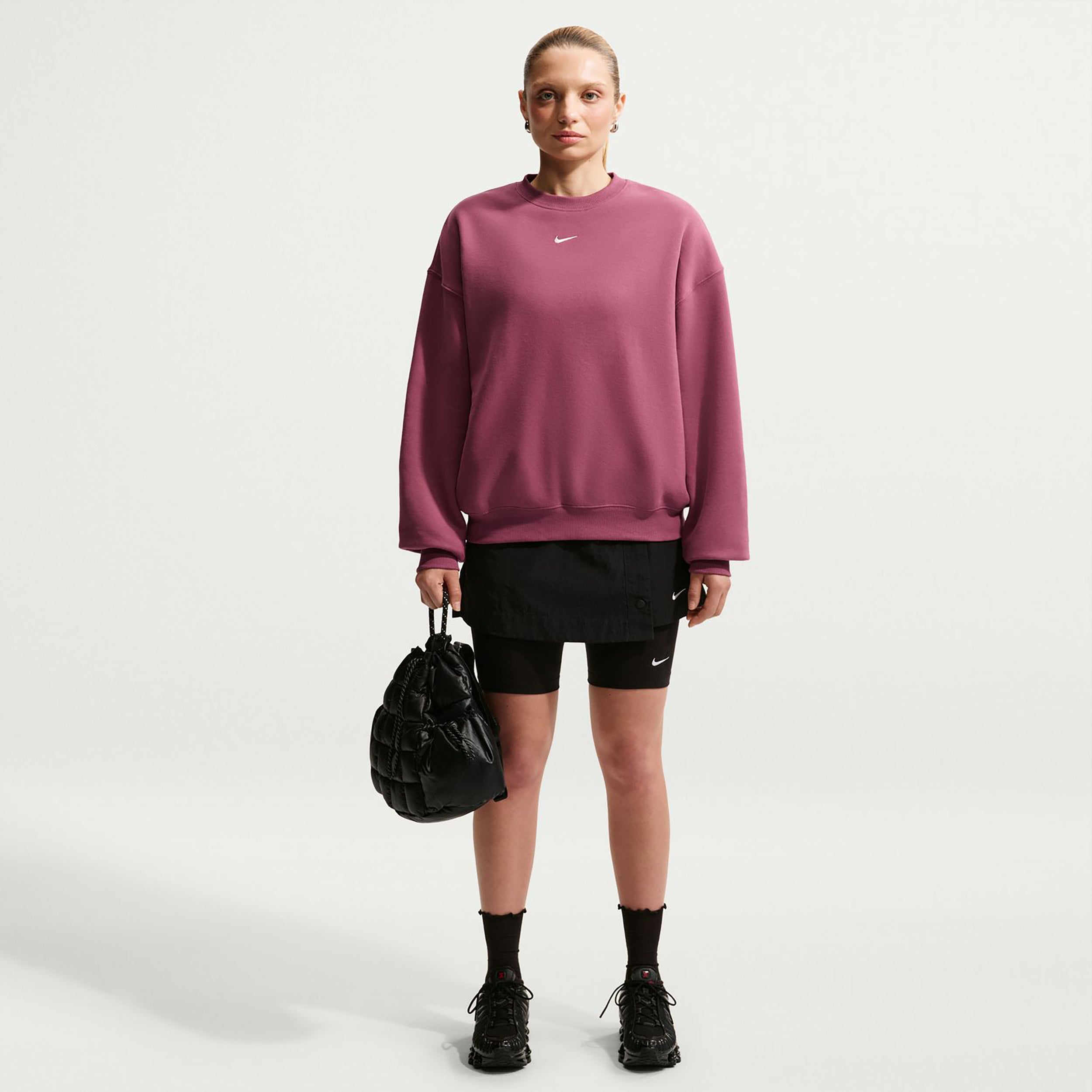Nike Studio Fleece Sweatshirt Dames - mauve