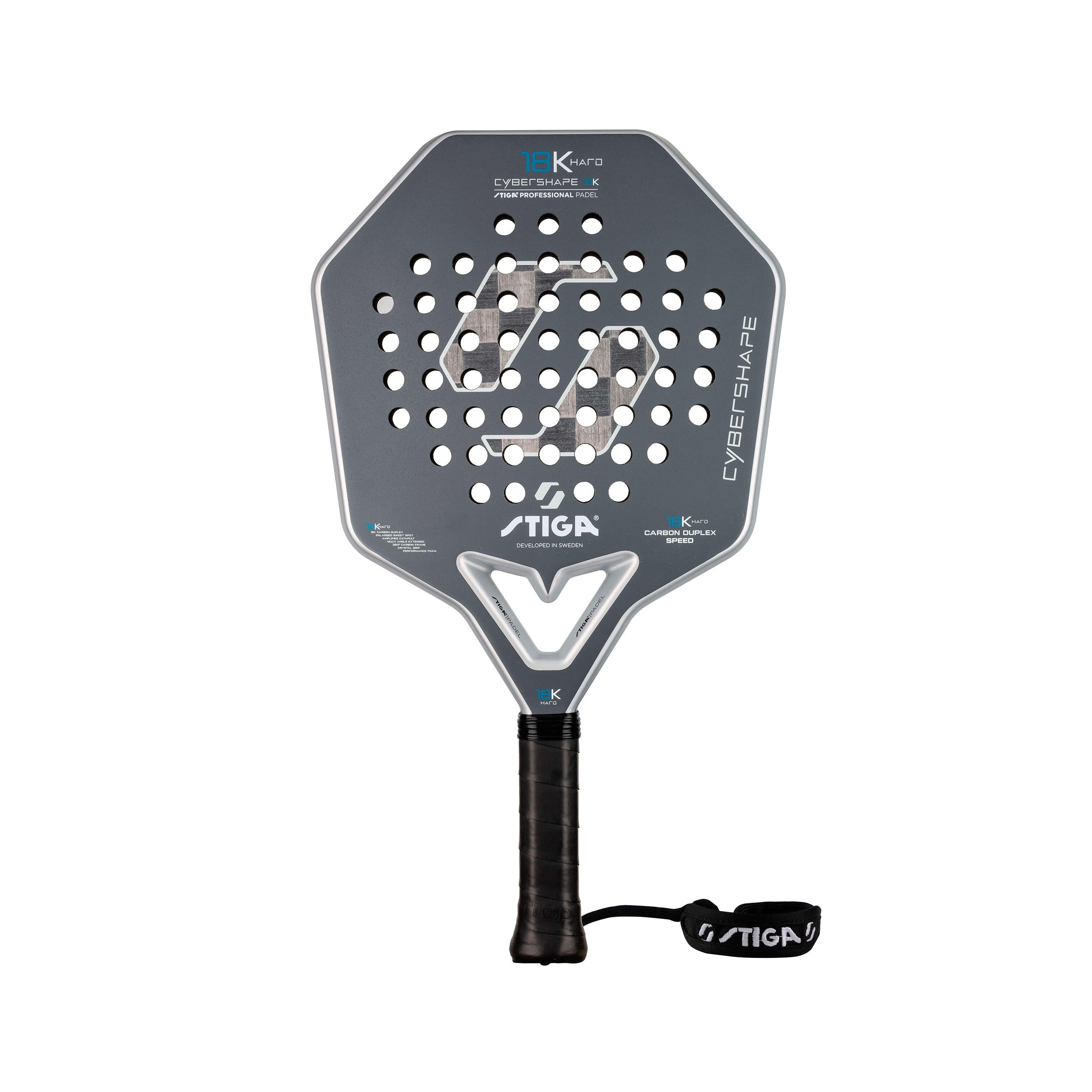 Stiga 18K Hard 2 Cybershape Padel racket Volledig oppervlak