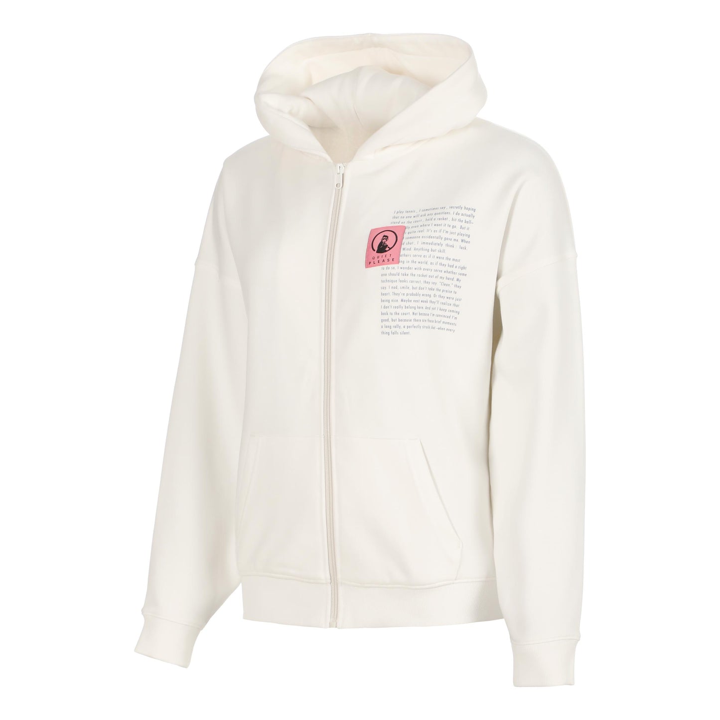 Quiet Please Thoughts Patch Oversize Sportjas Dames - crème