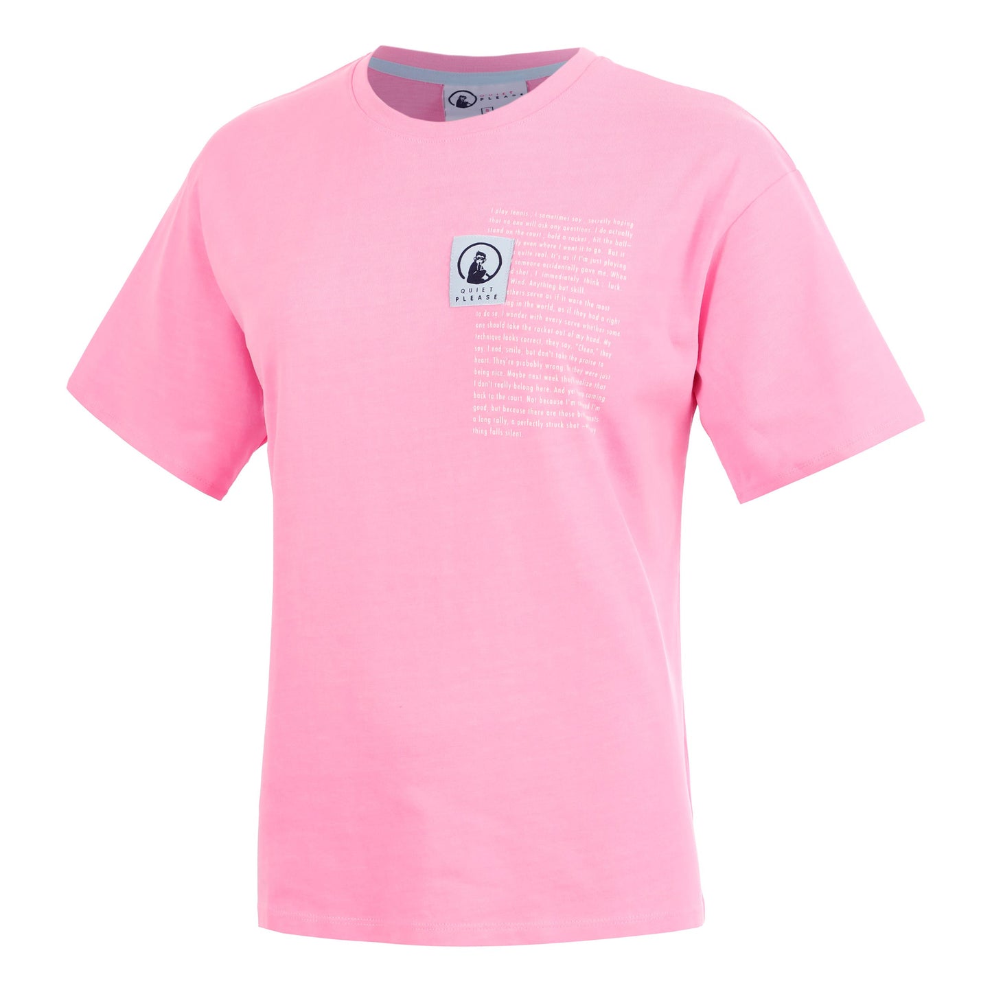 Quiet Please Thoughts Patch T-shirt Dames - roze