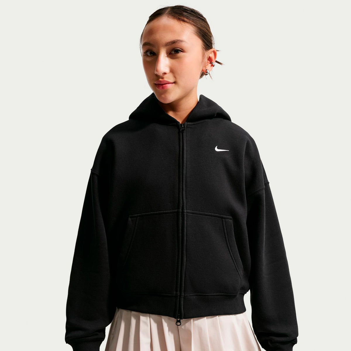 Nike Oversized Fleece Full-Zip Sportjas Meisjes - zwart