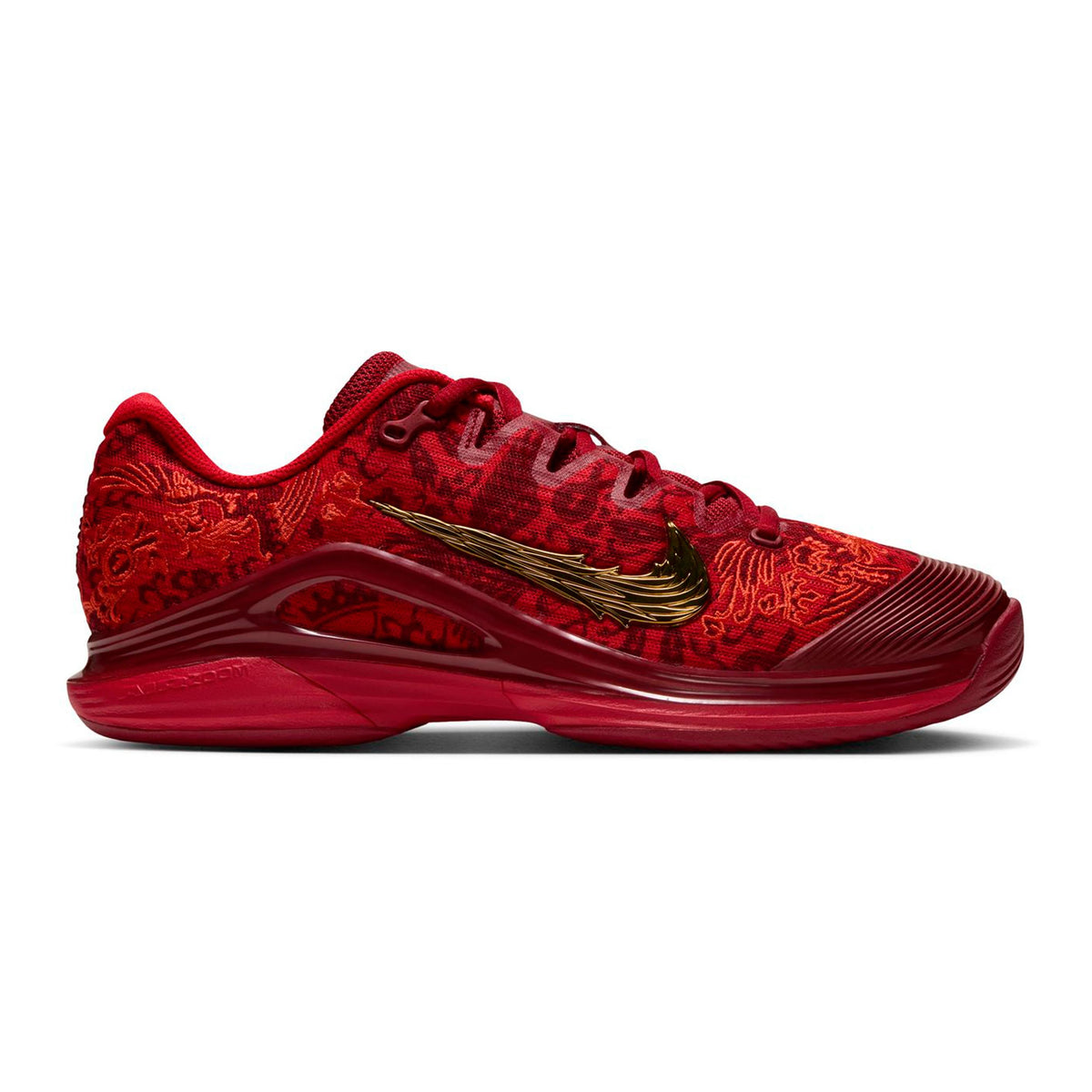 Nike Qinwen Zheng Vapor 12  Allcourt schoen Dames-rood, goud