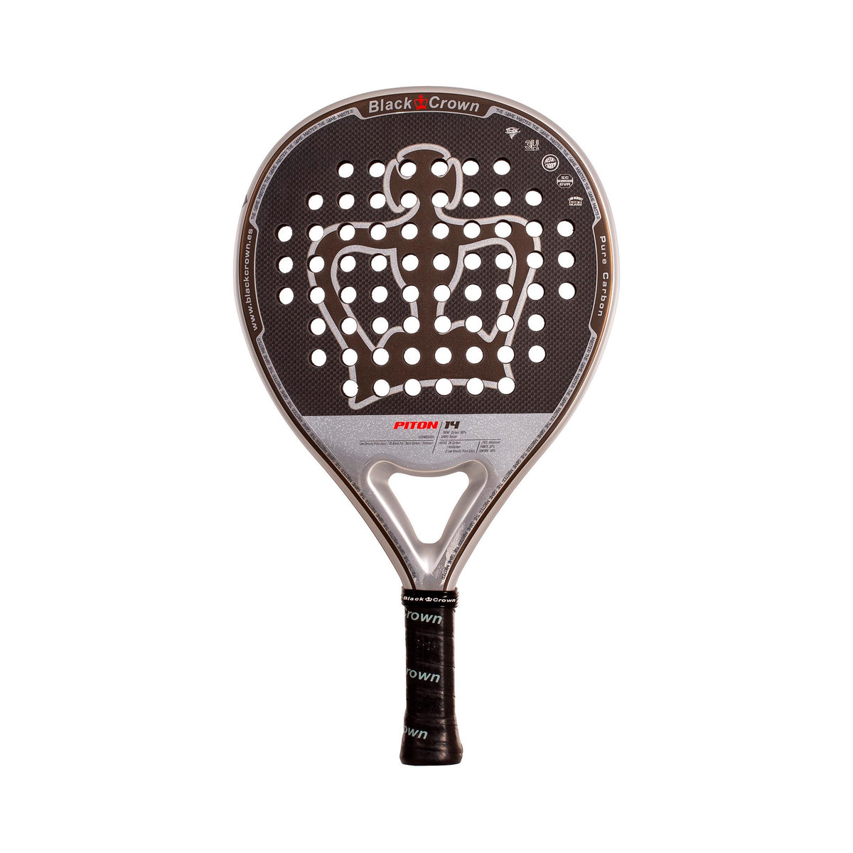 Black Crown Piton 14 Padel racket Volledig oppervlak