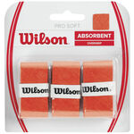 Wilson Overgrips Wilson Soft Overgrip Verpakking 3 Stuks-Oranje