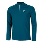 Quiet Please Tenniskleding Quiet Please Create Big Serve 1/4 Zip Longsleeve Heren-Petrolblauw,Wit