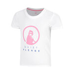 Quiet Please Kleding Quiet Please Baseline Logo T-shirt Meisjes-wit, neonroze