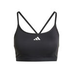 adidas Kleding adidas Aeroreact Training 3 Stripes Sport-bh Dames-Zwart