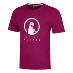 Quiet Please Tenniskleding Quiet Please Trainings T-shirt Heren-berry, wit