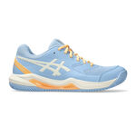 ASICS Padel schoenen ASICS Gel-Dedicate 8 Padel Schoen Dames-Blaugrau,Cr&egrave;me