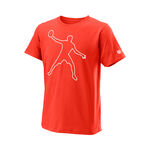 Wilson Kleding Wilson Bela Tech II T-shirt Jongens-Oranje,Wit