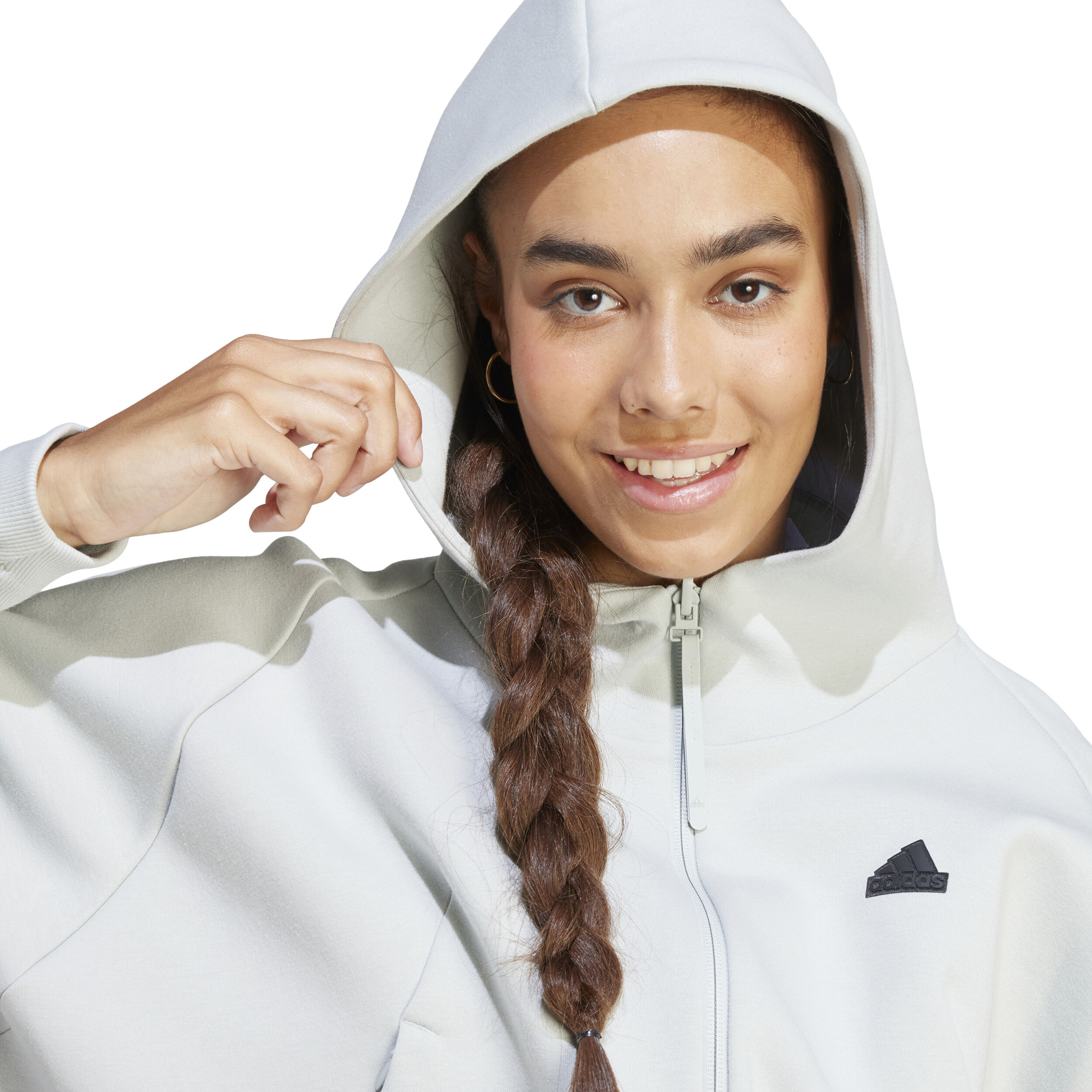 Adidas hoodie dames zilver hot sale