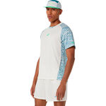 ASICS Kleding ASICS  Court T-shirt Heren - cr&egrave;me, blauw-grijs