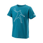 Wilson Kleding Wilson Bela Tech II T-shirt Jongens-Blauw,Wit