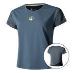 Quiet Please Kleding Quiet Please Perspectives Cross T-shirt Dames-Blauw