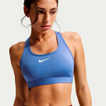 Nike Kleding Nike Swoosh Medium Sport-bh Dames-blauw, wit