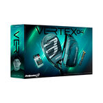Bullpadel Racketpakket Padel Bullpadel Vertex 04 Pack Man Padel racket Plus balverpakking, Plus overgrip, Plus rugzak-zwart