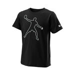 Wilson Kleding Wilson Bela Tech II T-shirt Jongens-Zwart,Wit